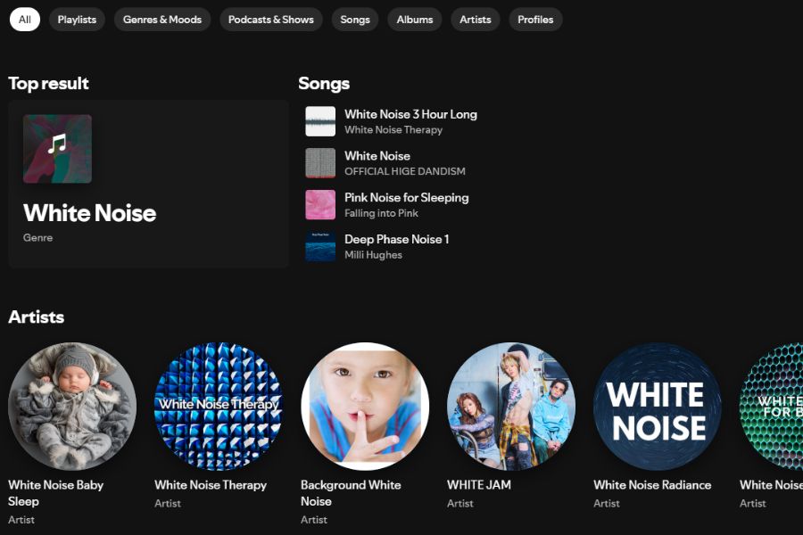 6 spotify am thanh trang white noise