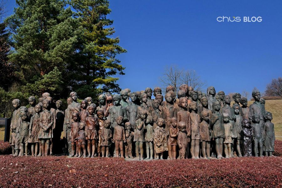 Memorial monument honoring the innocent victims at Lidice village