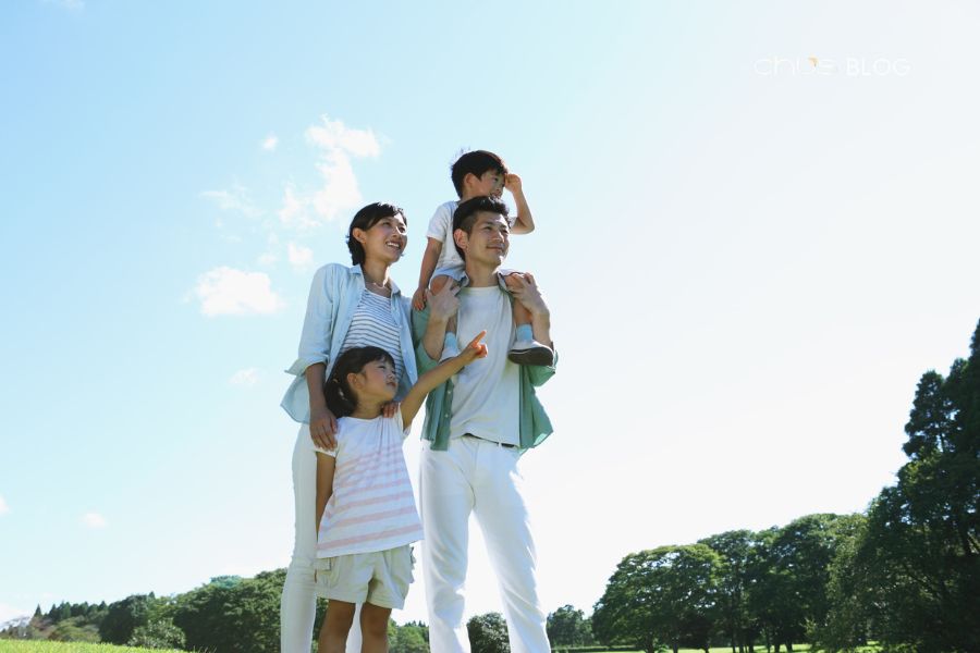 Happy families sharing activities together on June 1st