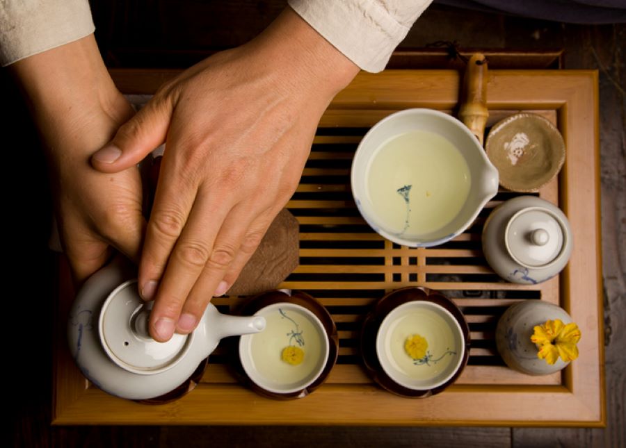 The peaceful ritual of a tea ceremony embodies mindfulness and serenity, which is why tea is often gifted as a symbol of inner peace and well-being.