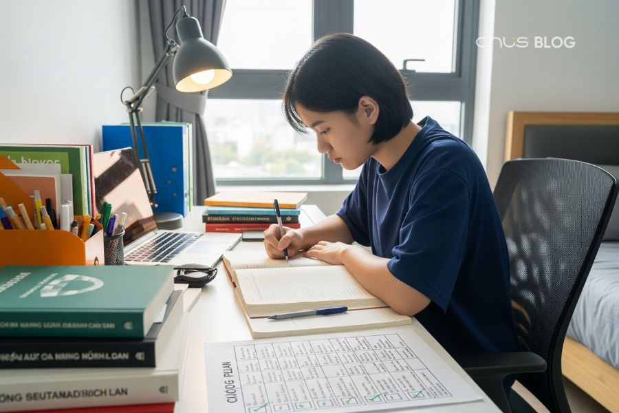 Lịch ôn tập được chia thành 3 giai đoạn rõ ràng giúp tối ưu hóa 30 ngày cuối cùng