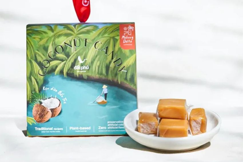 Ben Tre coconut candy is carefully packaged, easy to order from afar