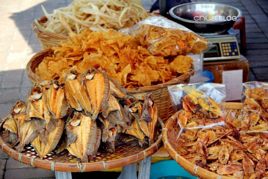 Diverse and attractive collection of Vietnamese specialties, ready for long journeys