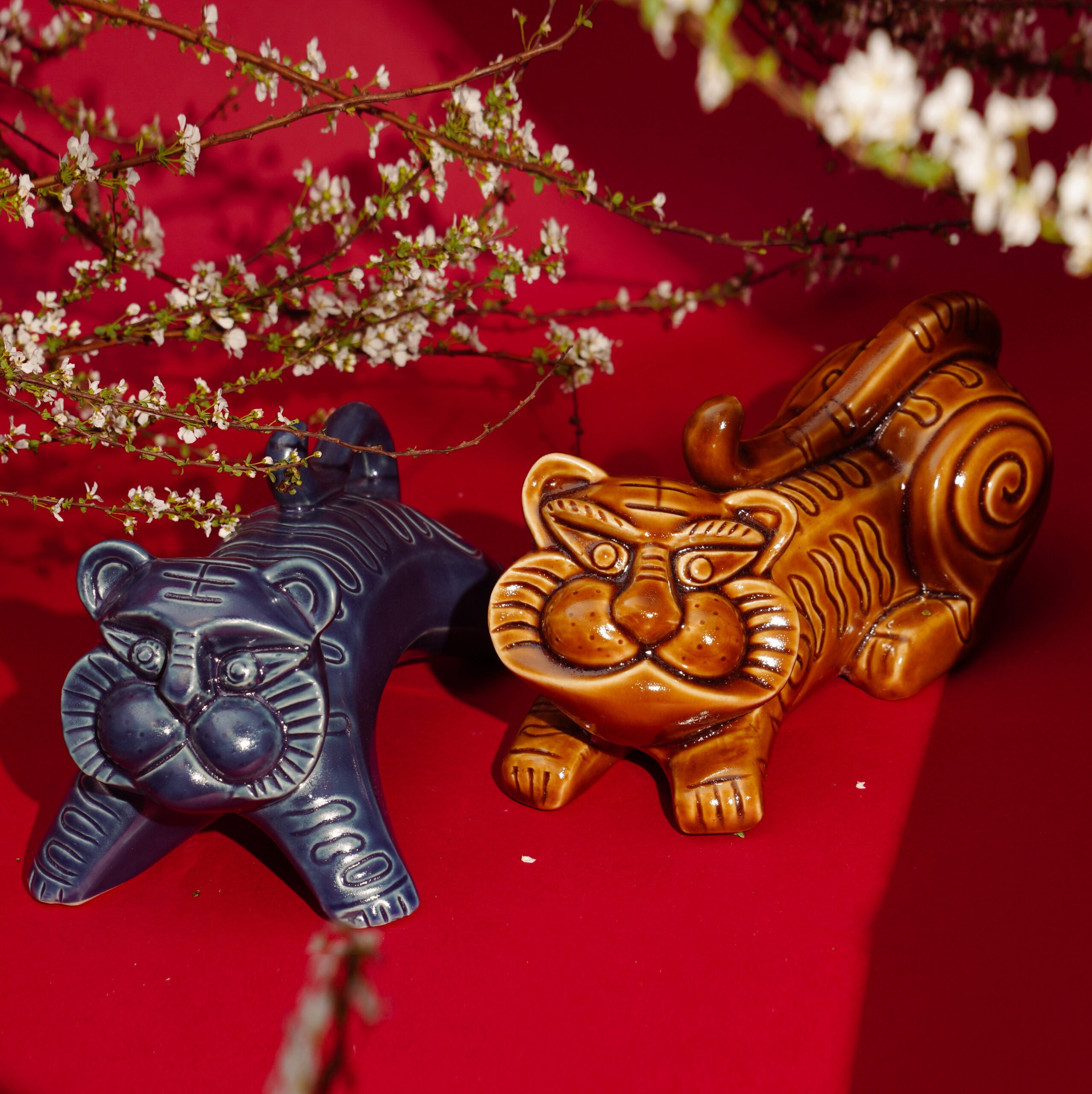 tượng hỗ gốm, tiger figures, ceramic figures, tượng gốm