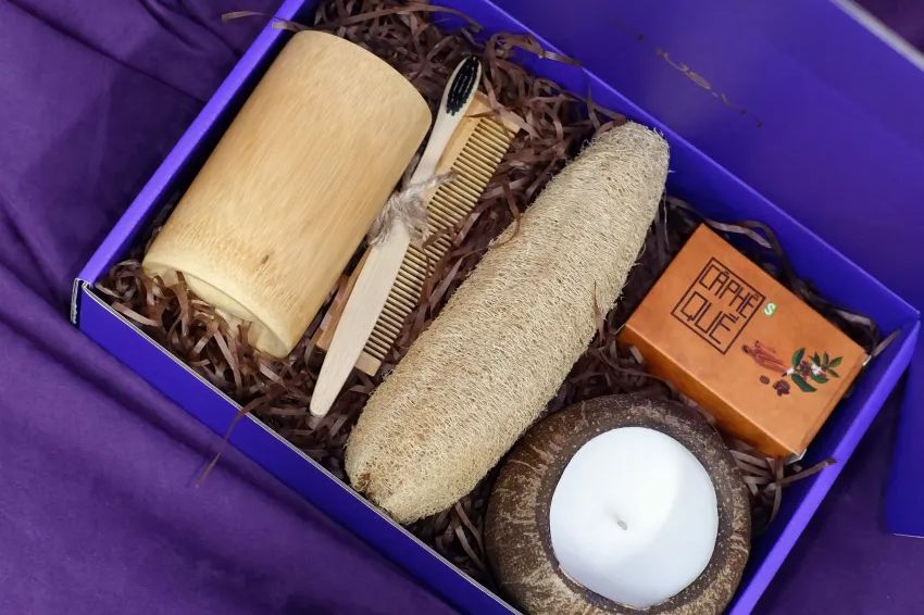 Eco gift box made from Vietnamese coconut and bamboo materials
