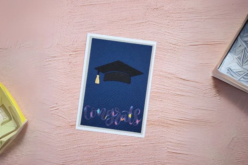 Image 03. Classic-style graduation cards with traditional blue colors