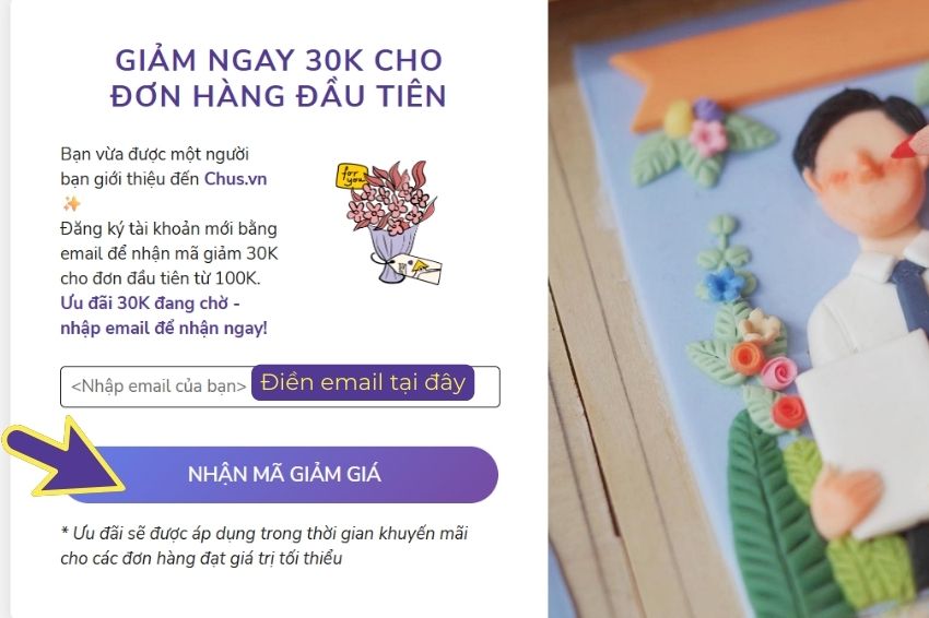 Ảnh 05. Người nhận mở link truy cập, điền thông tin