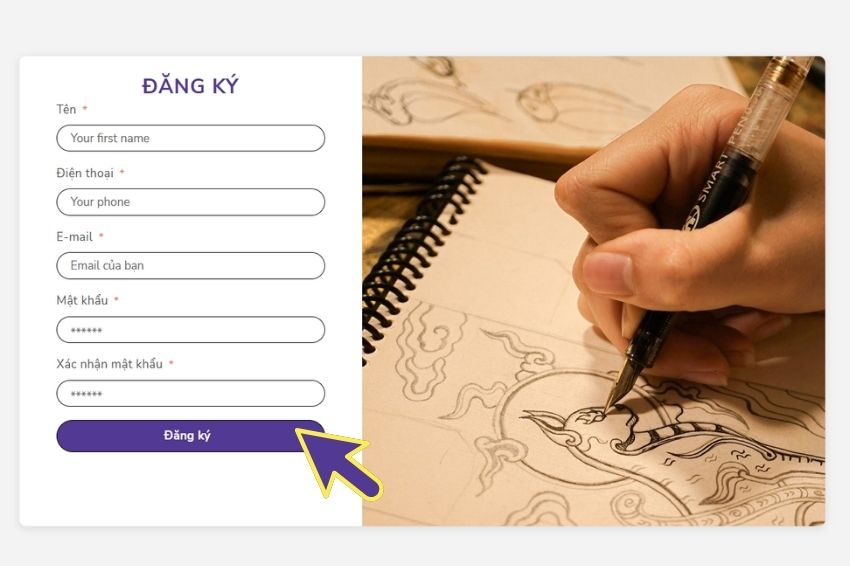 Ảnh 06. Đăng ký mua sắm trên CHUS