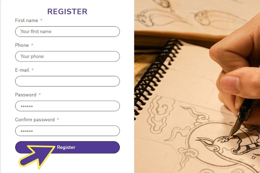 Image 06. Register to shop on CHUS