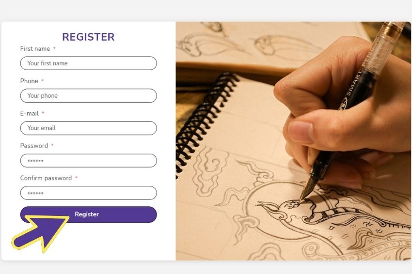 Image 06. Register to shop on CHUS