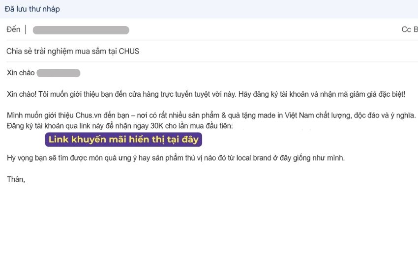 Ảnh 04. Email được soạn để gửi đến bạn bè