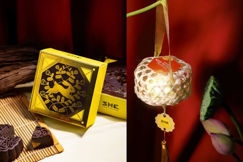Ảnh 07. Hộp bánh socola ánh kim kèm lồng đèn tương tác, tạo niềm vui và gắn kết đội ngũ