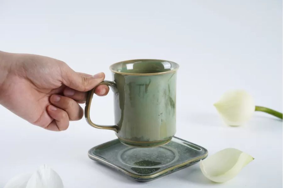 A handmade ceramic mug - starting each new day with rich flavor