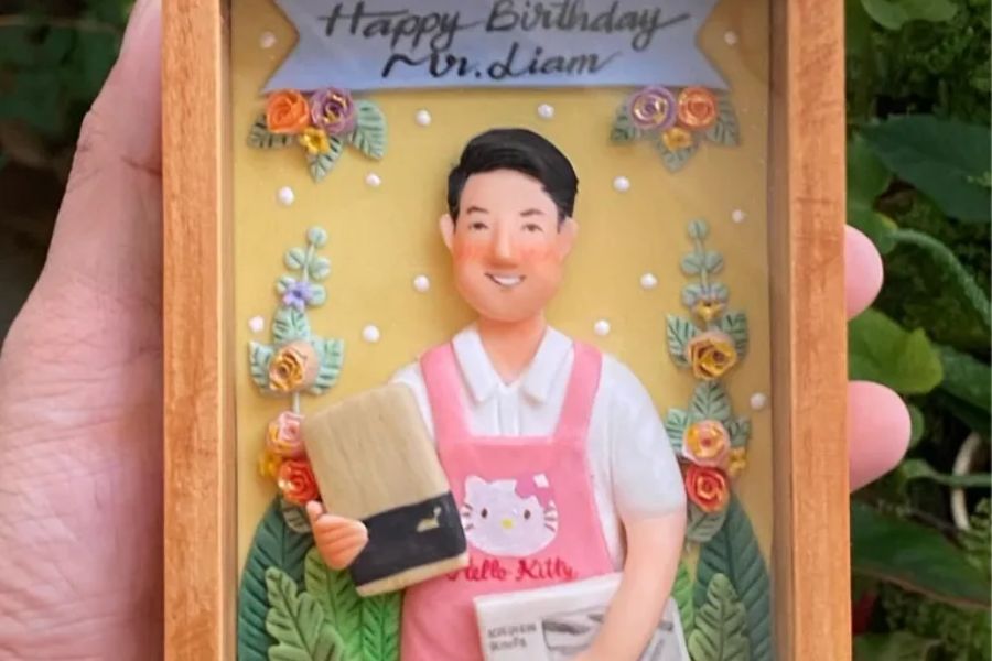 Custom clay portrait with your boyfriend's image - so meaningful to give
