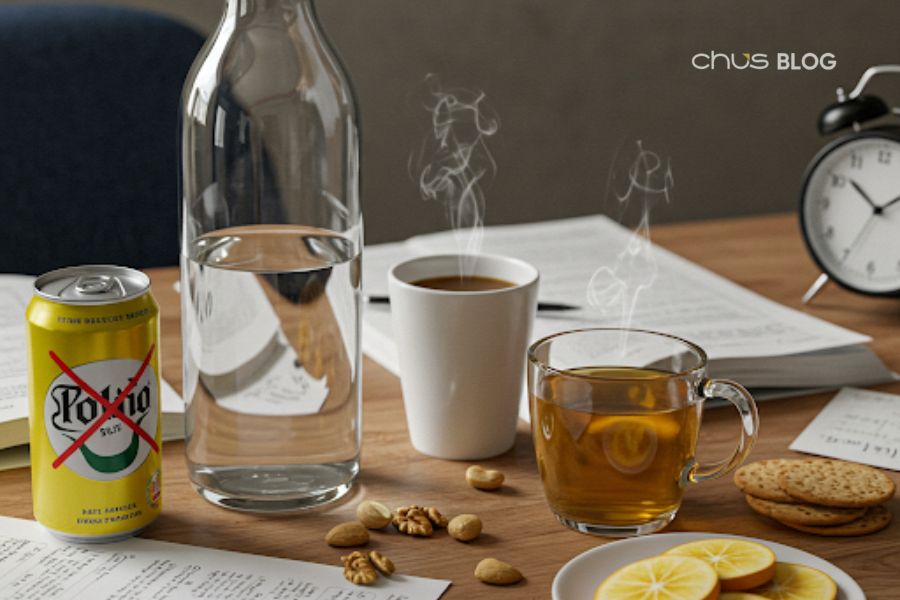 Caffeine và đồ ngọt - "kẻ thù" của sự tập trung và tinh thần ổn định trong mùa thi.
