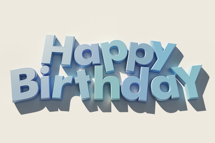 Cute birthday gift box with ribbon bow and handmade greeting card