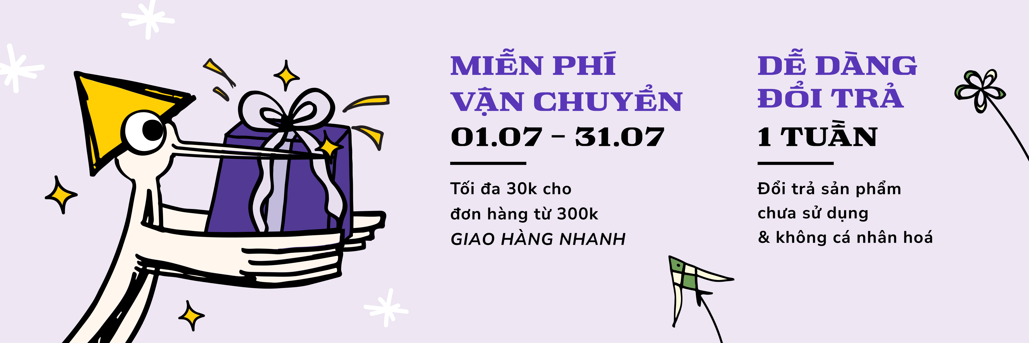 Miễn phí vận chuyển tháng 7