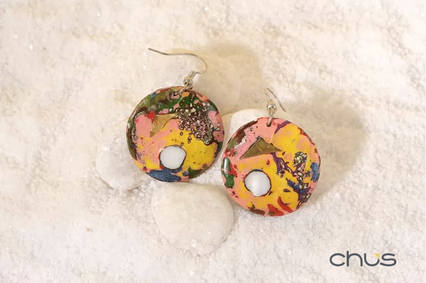 Món quà lưu niệm, Quà tặng Việt Nam, Earrings With Lacquered Pattern 