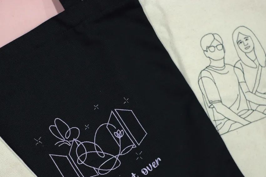Image 10. Bringing your loved one's image onto an embroidered tote bag full of meaning