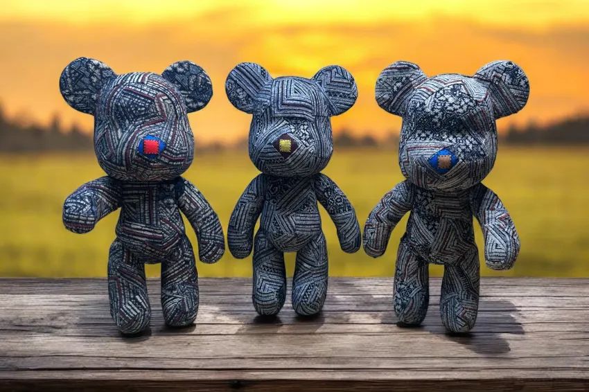 Chú gấu bearbrick - món đồ chơi toàn cầu trong diện mạo thổ cẩm Việt (Ảnh: Toamoamade | CHUS)