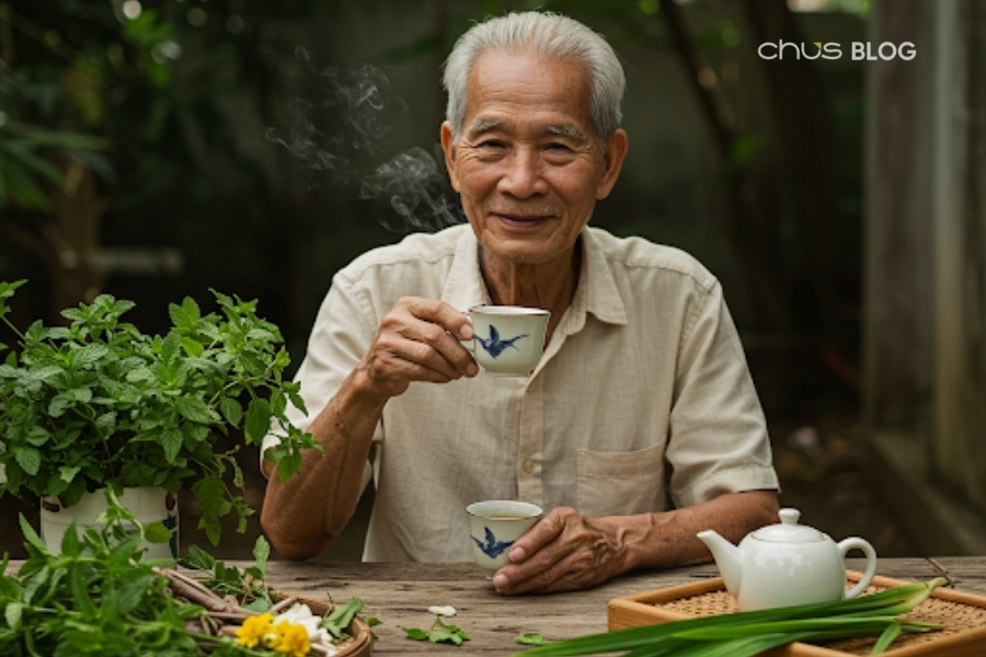 Trà thảo dược - món quà tặng mùa hè cho người lớn tuổi giúp giải nhiệt từ bên trong