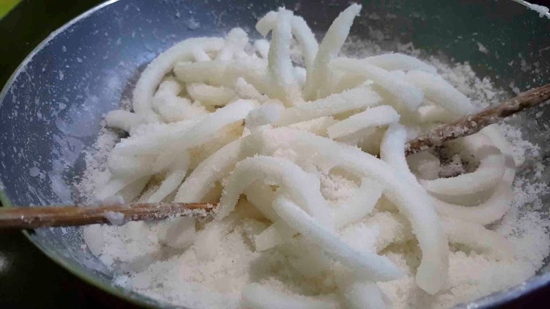 mứt dừa, cách làm mứt dừa, candied coconut ribbons, recipe