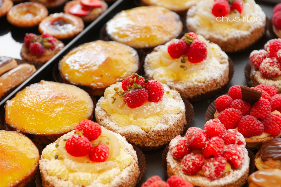 Diverse colorful sweet desserts