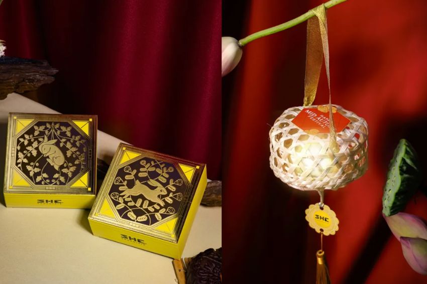 Image 05. Traditional paper lantern combined with premium chocolate mooncakes, ready for immediate delivery for Mid-Autumn corporate gifts