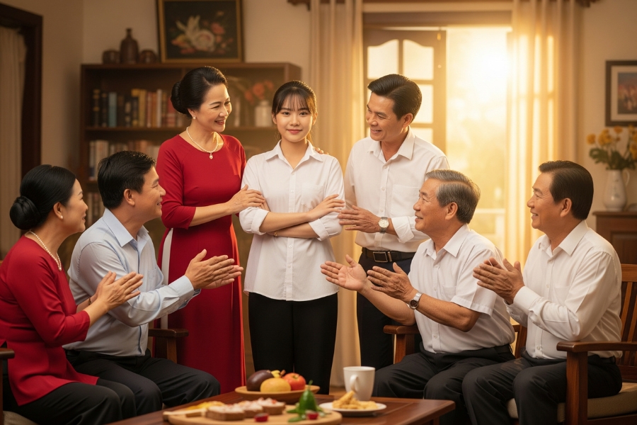 Tình thân trong gia đình được gửi gắm qua từng lời chúc