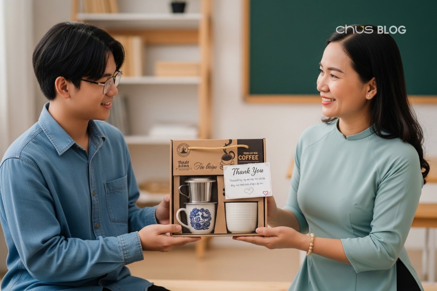 Mỗi ngụm trà, mỗi ngụm cà phê đều mang theo yêu thương từ học trò gửi về