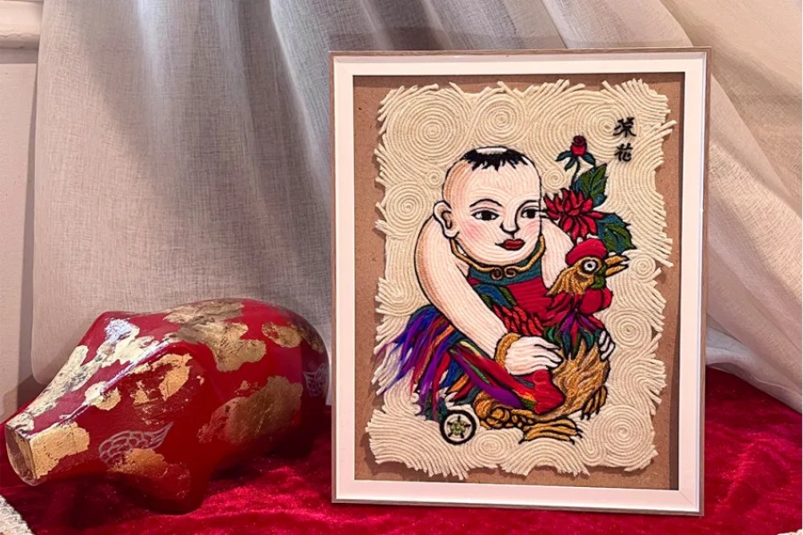 Folk paintings with natural colors and traditional patterns