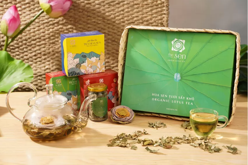 quà tặng doanh nghiệp, corporate gift, combo quà trà hoa sen, lotus tea gift combo