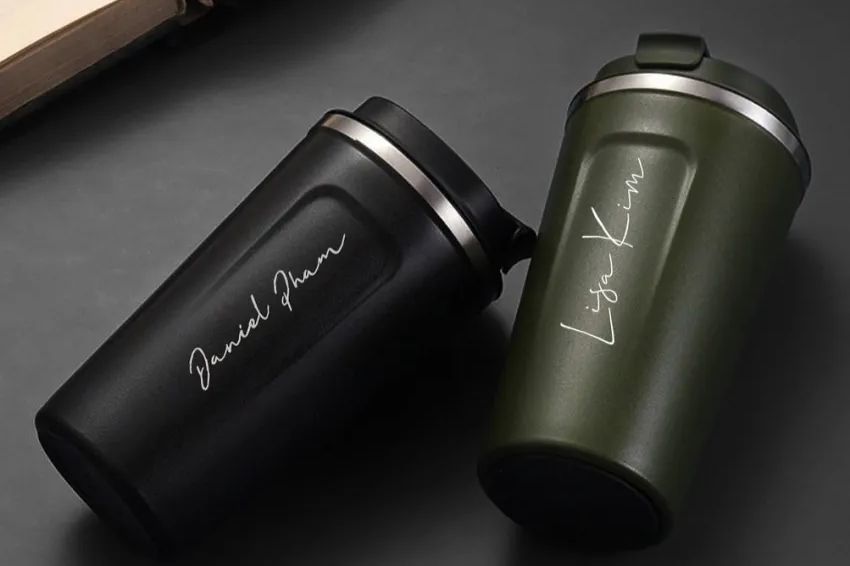 Personalized engraved insulated bottles help maintain cold beverages throughout hot summer days