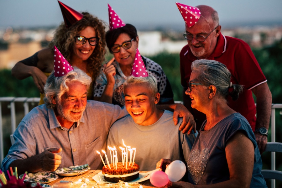 Family gathered together on a birthday - where love spreads everywhere