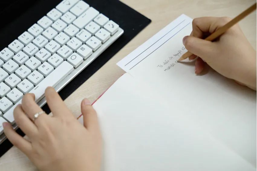 A cute little journal with your favorite pen creates a meaningful evening stress-relief habit