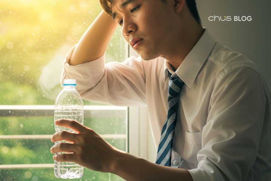 Cơ thể mất nước nhanh chóng trong thời tiết nóng khiến não bộ hoạt động kém hiệu quả và ảnh hưởng đến cảm xúc.