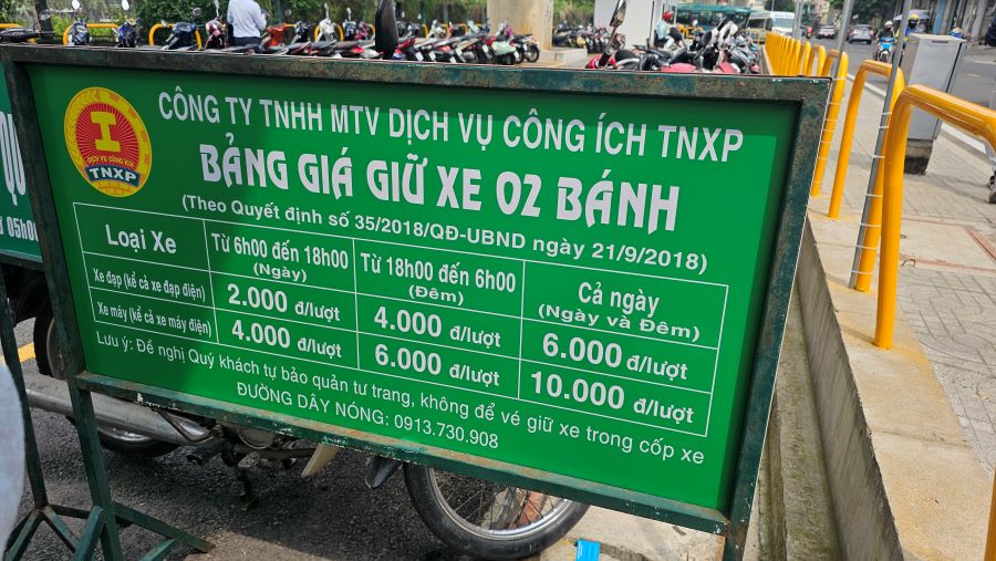 bảng giá giữ xe 2 bánh ga metro mrt