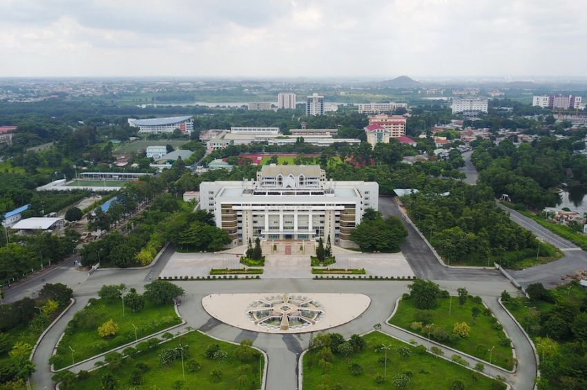 The vast Vietnam National University, Ho Chi Minh City campus with schools and dormitories