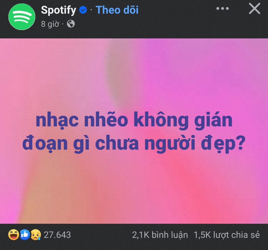 spotify và cơm nước gì chưa người đẹp phiên bản âm nhạc