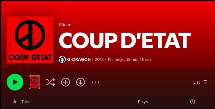 biểu tượng GD lần đầu xuất hiện trên bìa album Coup d'Etat 
