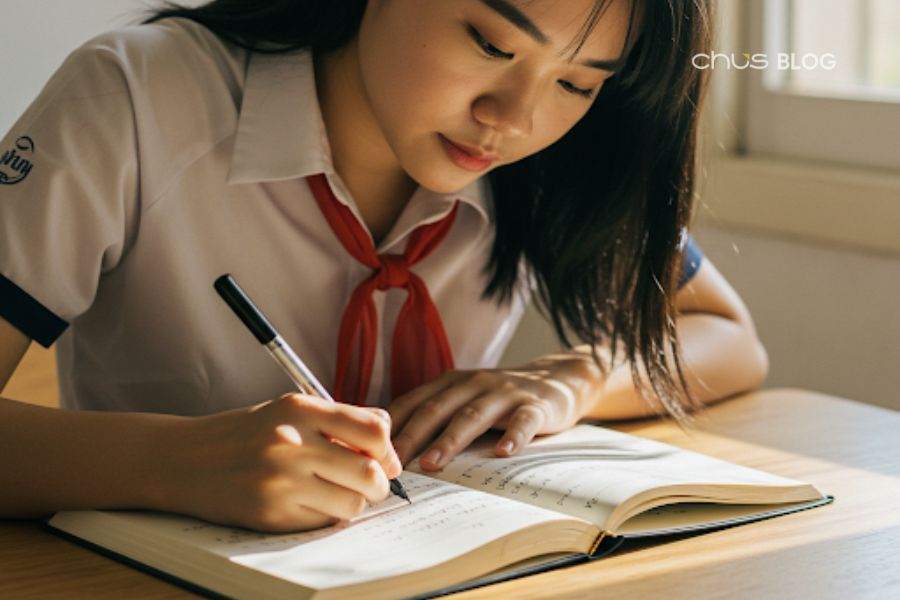 Bạn bè cùng chia sẻ kỷ niệm và viết lưu bút cho nhau trong ngày bế giảng đầy xúc động