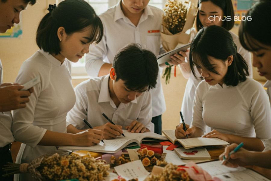 Những cuốn lưu bút đầy màu sắc, ghi dấu kỷ niệm tuổi học trò và tình bạn đẹp dưới mái trường