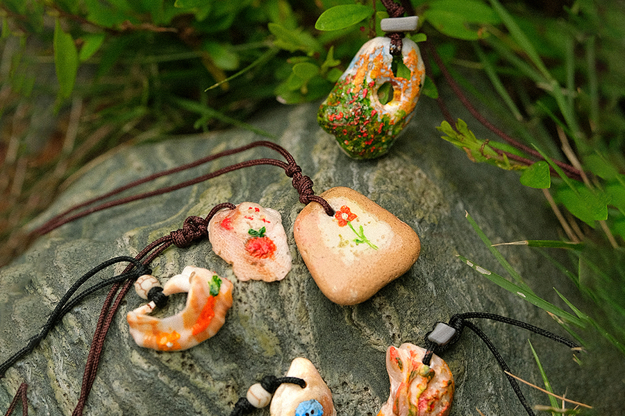 một bông hoa, thủ công, sáng tạo, vỏ sò, chus, handmade necklace, seashell necklace