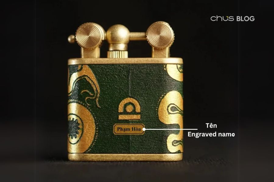 Handcrafted leather-wrapped engraved lighter, compact yet versatile and elegant