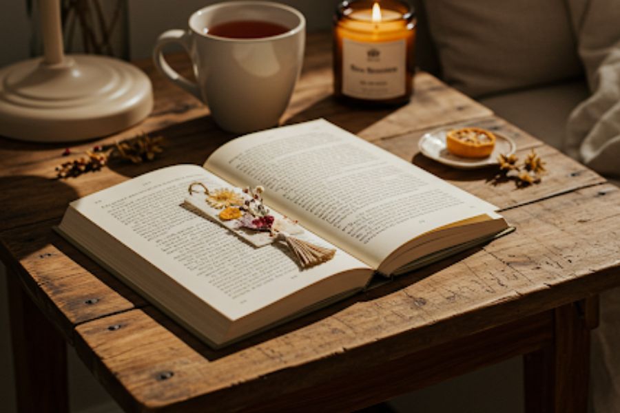 Each opened book is a new world, helping the reader temporarily forget life's worries.