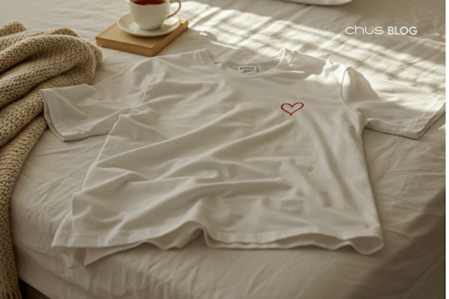The hand-embroidered shirt is a special piece of clothing and a reminder of the love surrounding you.