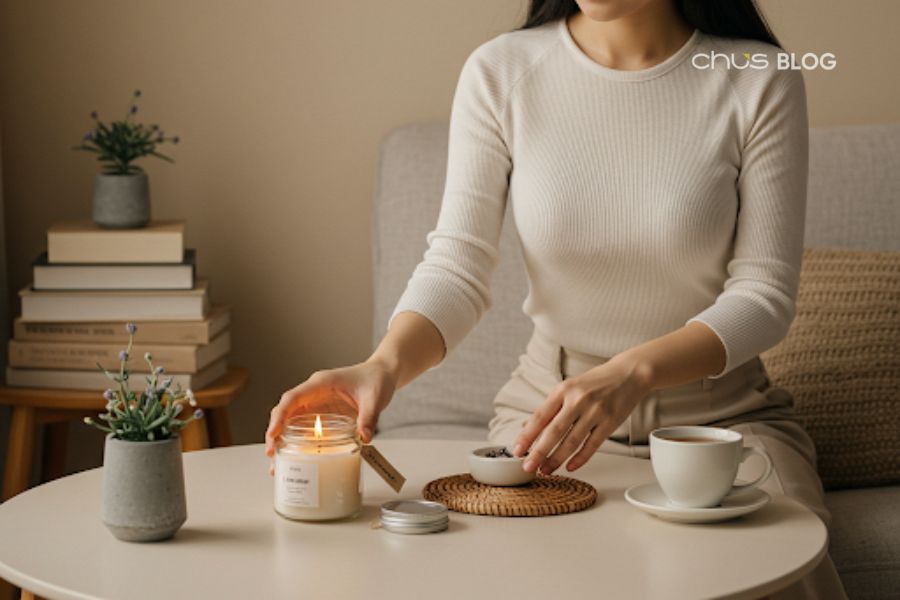 Scented candles not only create fragrance but also bring warm, romantic light to your home vacation space