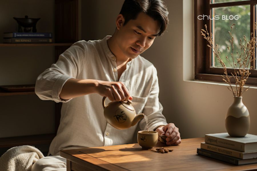 A handcrafted tea set is not just a utensil but also a refined decoration, bringing a classy tea experience