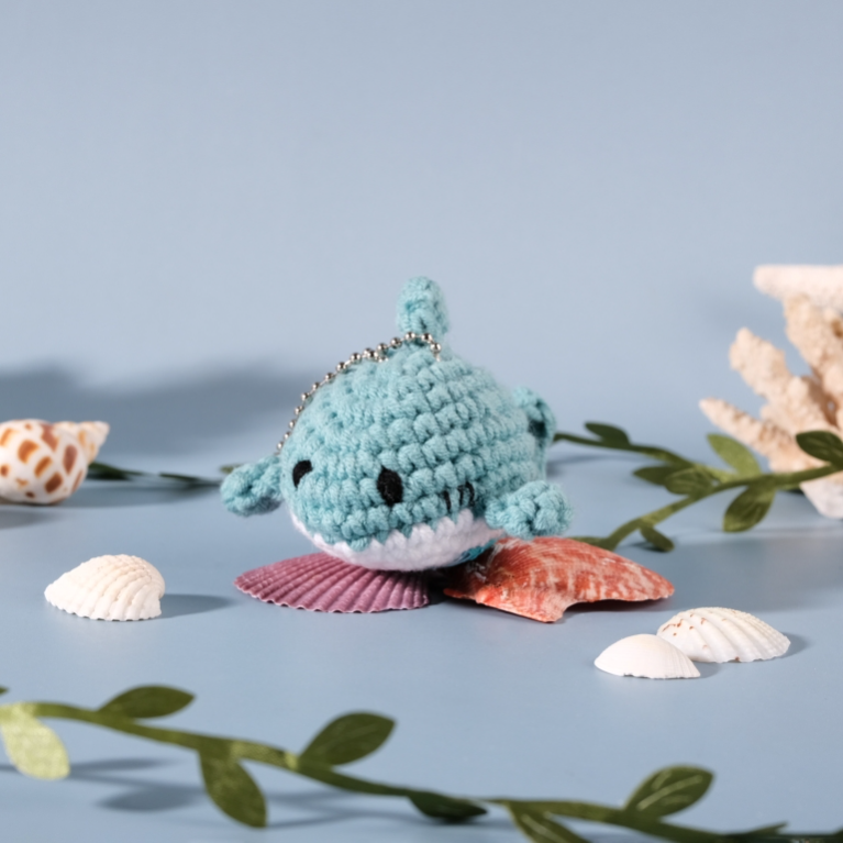 Accessories :: Keychains :: Cora Shark Crochet Stuffed Keychain